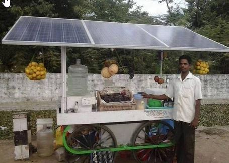 solar panel on hand cart - India
