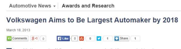 VW largestAutomaker by 2018... in another 4 yrs... I thought Hitler & his men were dead...