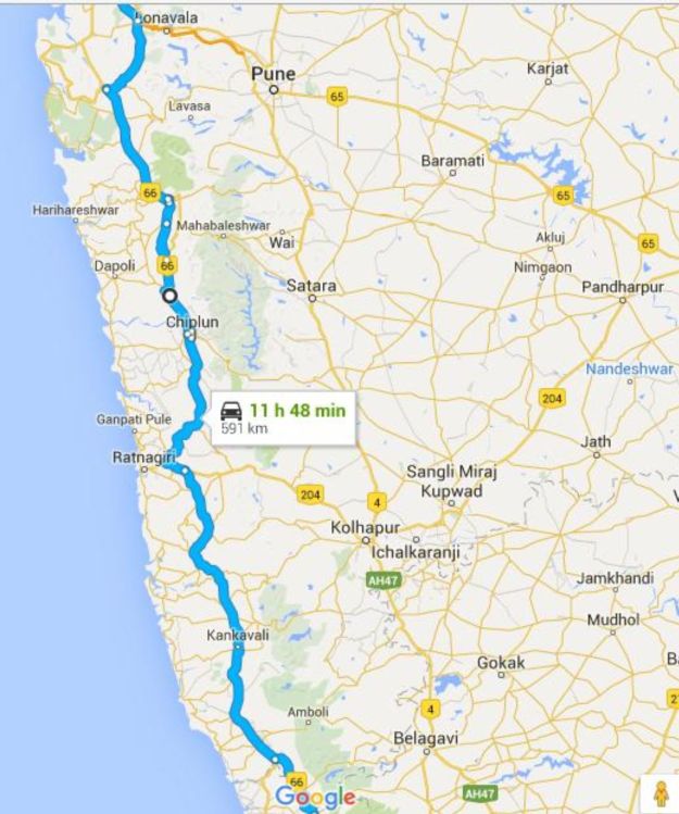 Mumbai to Goa with stopovers