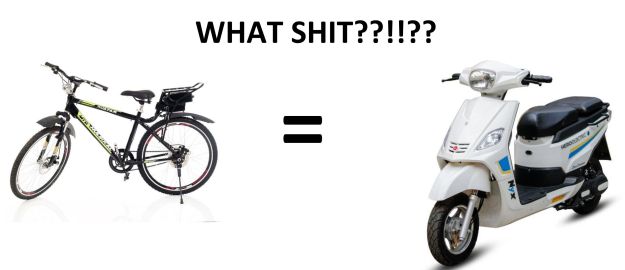 WHAT SHIT How can the cost of an e-cycle be equal to an e-scooter