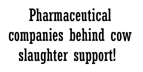 Pharma cos behind cow slaughter support