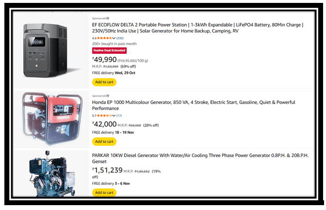 Products competing with Ola Shakti on Amazon