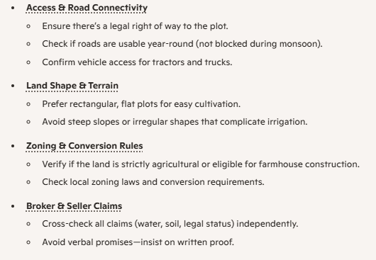 Farm Land Verification Checklist
