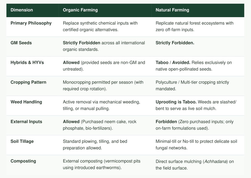 Organic Farming vs Natural Farming